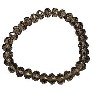 Retro Brown Faceted Beaded Stretch Bracelet Classic Minimalist Fashion Jewelry